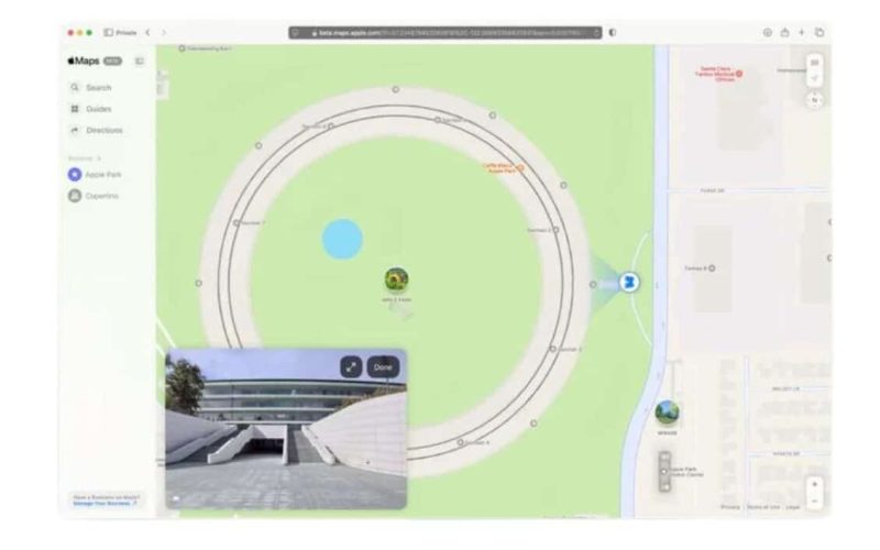 آبل تتيح ميزة “انظر في الأنحاء” في خرائطها في الويب