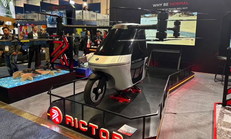 Rictor Skyrider X1 مشروع دراجة نارية تتحول إلى طائرة مروحية #CES2025